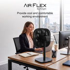 Knight 2in1 16" Square Stand Fan &amp; Desk Fan with Remote Control, Timer &amp; 3 speed Setting | 9 Blades Turbo Wind | Square Base | Oscillation | Easy Assemble - No Tools | Black
