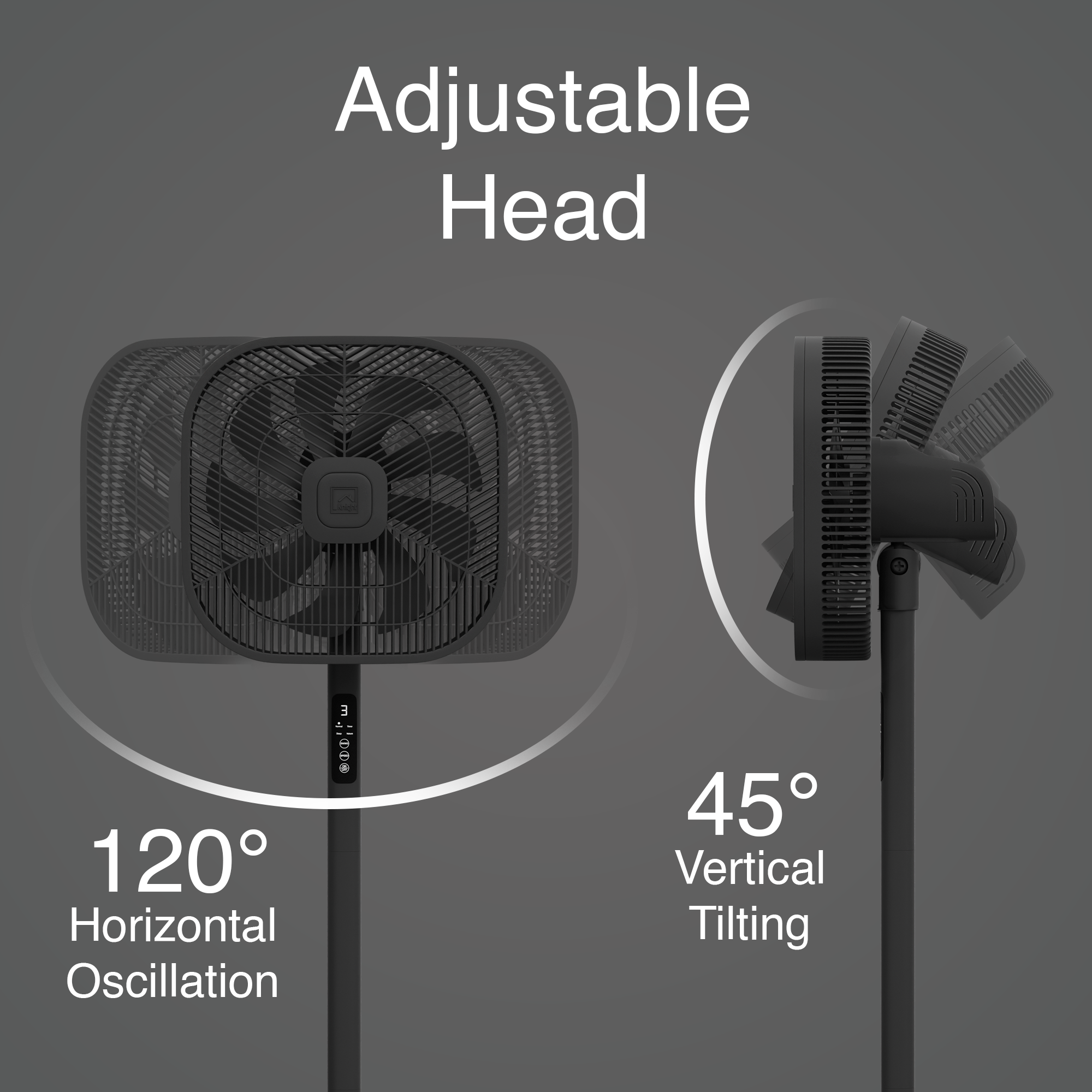 Knight 2in1 16" Square Stand Fan &amp; Desk Fan with Remote Control, Timer &amp; 3 speed Setting | 9 Blades Turbo Wind | Square Base | Oscillation | Easy Assemble - No Tools | Black
