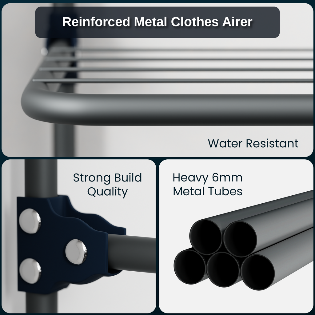 KNIGHT 3‑Tier Over‑The‑Door Clothes Airer – Space‑Saving Folding Drying Rack (Grey)