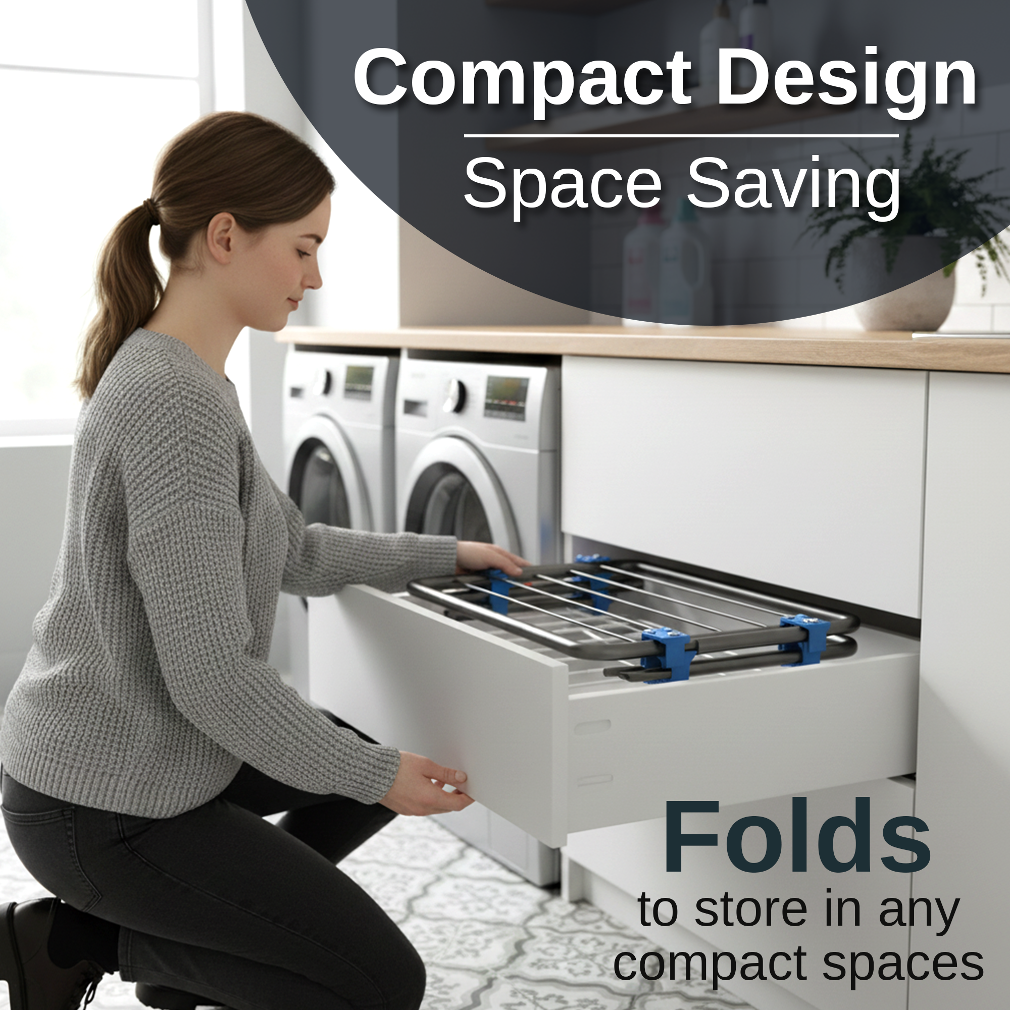 KNIGHT 3‑Tier Over‑The‑Door Clothes Airer – Space‑Saving Folding Drying Rack (Grey)