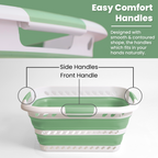 KNIGHT Collapsible Laundry Basket 42L – Foldable Pop‑Up Washing Basket (Green)