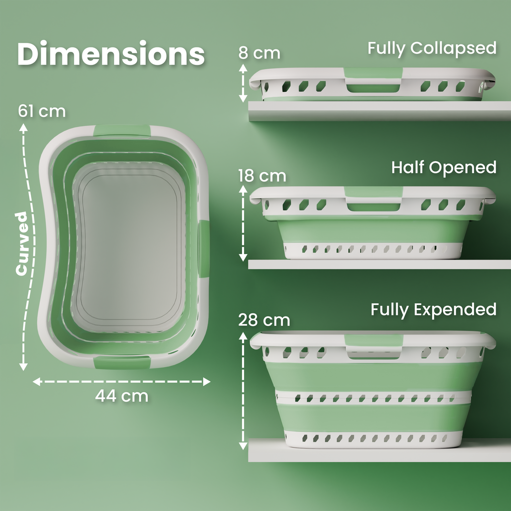 KNIGHT Collapsible Laundry Basket 42L – Foldable Pop‑Up Washing Basket (Green)