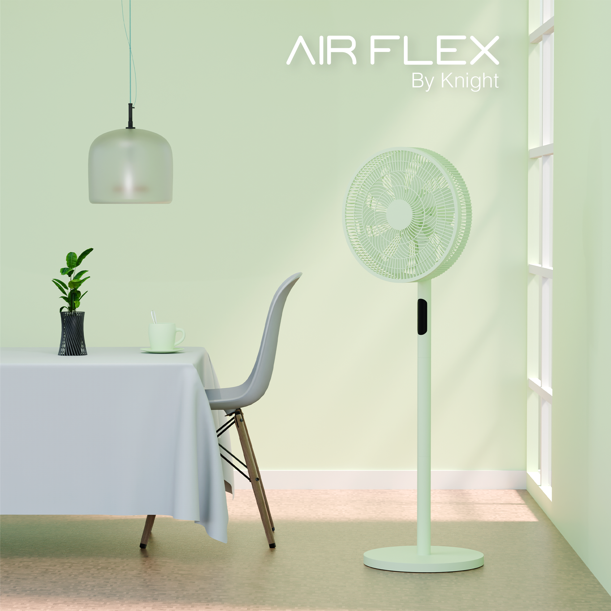 KNIGHT 2‑in‑1 16" Pedestal & Desk Fan with Remote – Mint Green