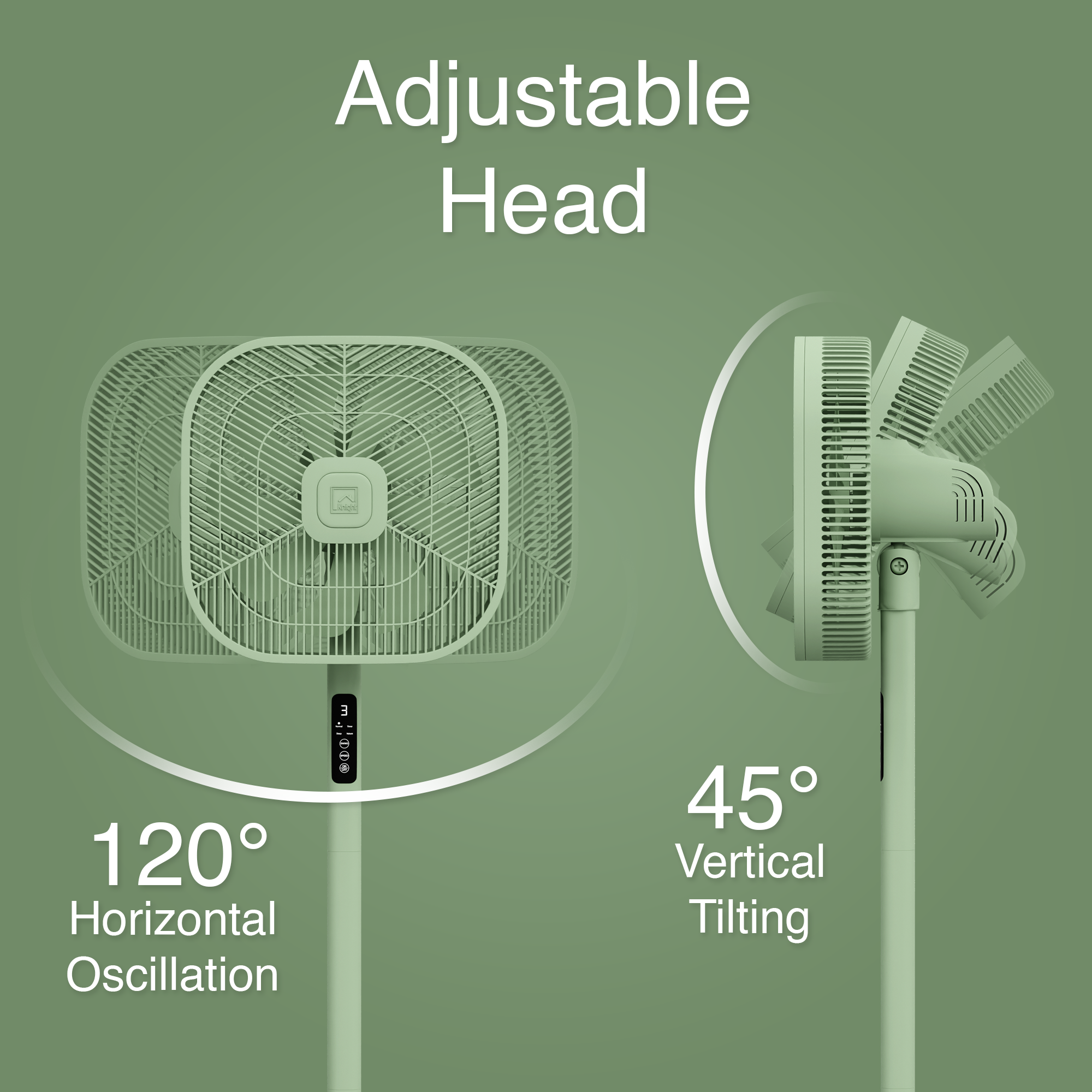 Knight 2in1 16" Square Stand Fan &amp; Desk Fan with Remote Control, Timer &amp; 3 speed Setting | 9 Blades Turbo Wind | Square Base | Oscillation | Easy Assemble - No Tools | Mint Green