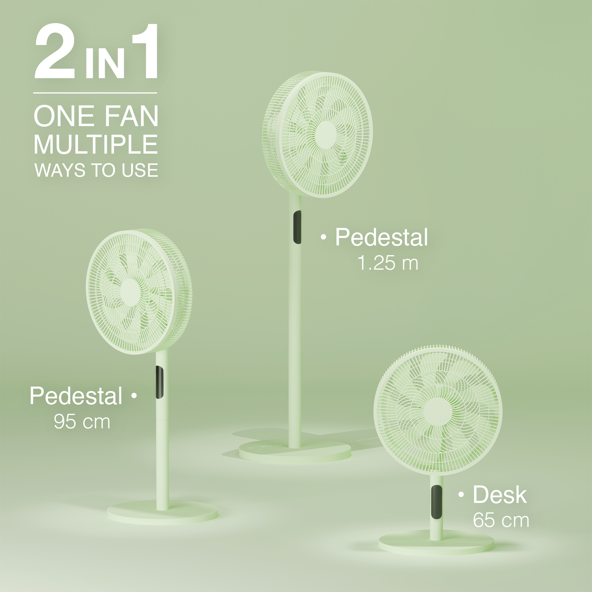 KNIGHT 2‑in‑1 16" Pedestal & Desk Fan with Remote – Mint Green