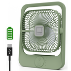 Portable Fan + Light – USB Rechargeable 2‑in‑1 Mini Cooling Fan (Green) | KNIGHT