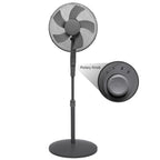 KNIGHT 16" Matt Finish Fan with 4‑Position Rotary Control – Black