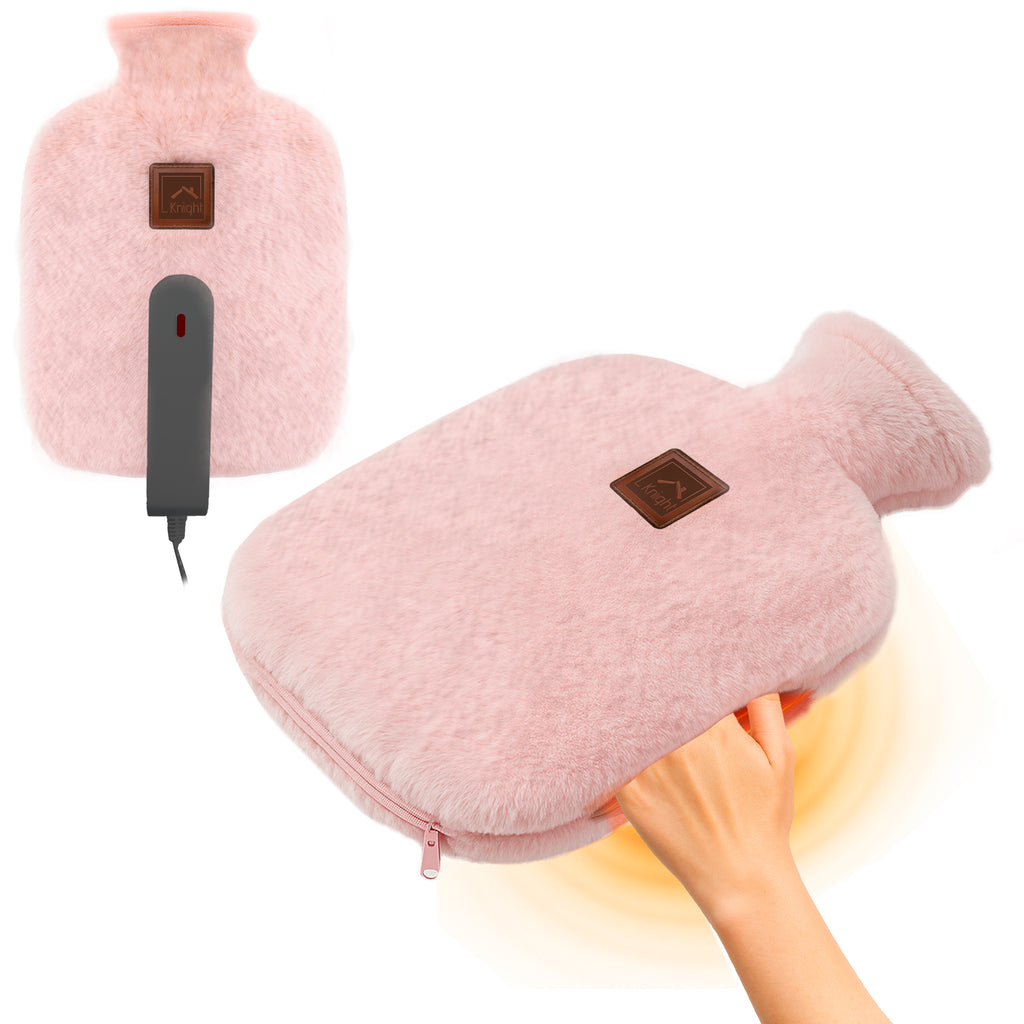 KNIGHT Rechargeable Hot Water Bottle with Charger – Pink