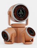 Knight AirFlex Mini Desk Fan, USB Rechargeable 3600mAh Battery - Use up to 10-Hours, Turbo Speed, Led Display, 5 Wind Speed Setting, Adjustable Angle, Portable Fan for Indoor&Outdoor (Amber Heat)