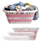 KNIGHT Collapsible Laundry Basket 42L – Foldable Pop‑Up Washing Basket (Pink)