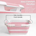 KNIGHT Collapsible Laundry Basket 42L – Foldable Pop‑Up Washing Basket (Pink)