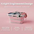 KNIGHT Collapsible Laundry Basket 42L – Foldable Pop‑Up Washing Basket (Pink)