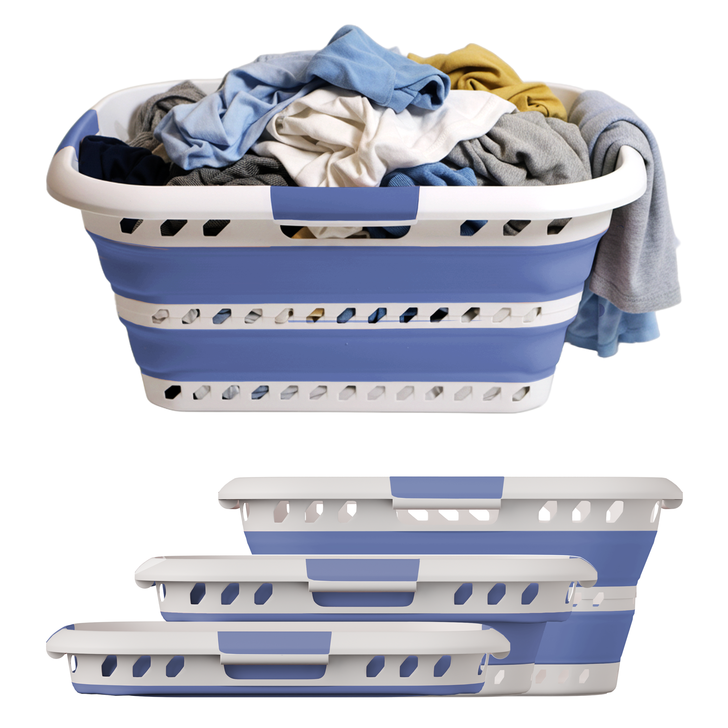 KNIGHT Collapsible Laundry Basket 42L – Foldable Pop‑Up Washing Basket (Lavender)