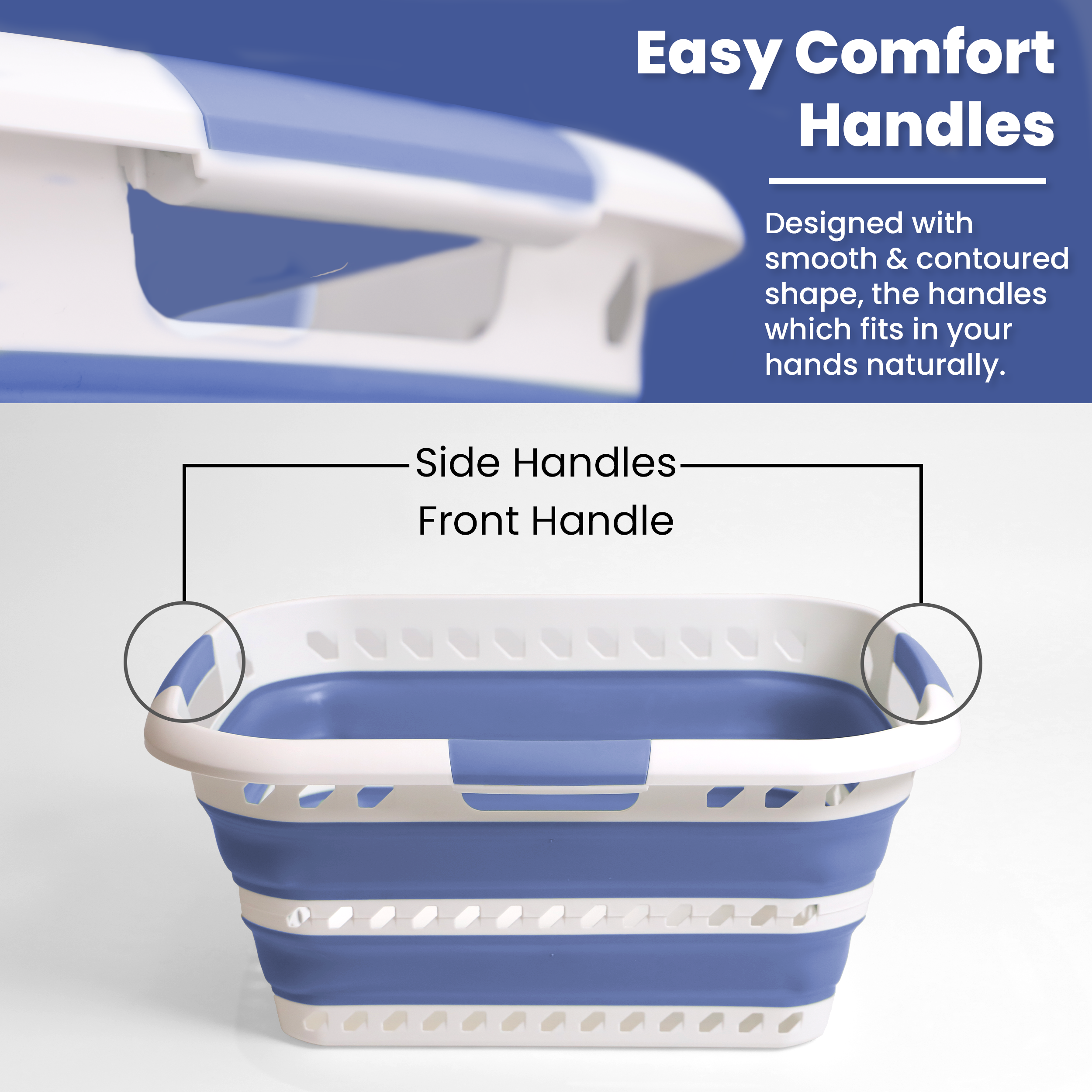 KNIGHT Collapsible Laundry Basket 42L – Foldable Pop‑Up Washing Basket (Lavender)