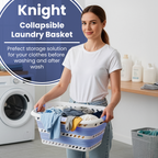KNIGHT Collapsible Laundry Basket 42L – Foldable Pop‑Up Washing Basket (Lavender)