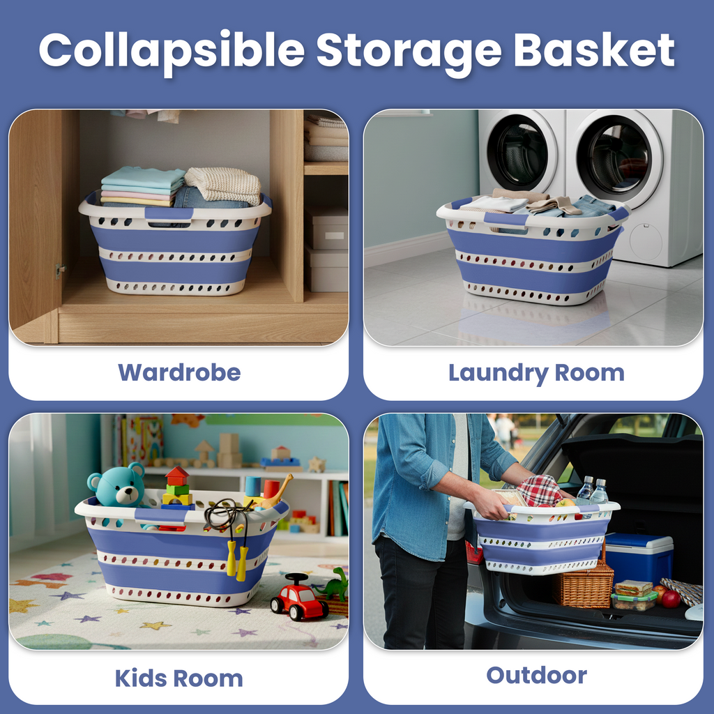 KNIGHT Collapsible Laundry Basket 42L – Foldable Pop‑Up Washing Basket (Lavender)