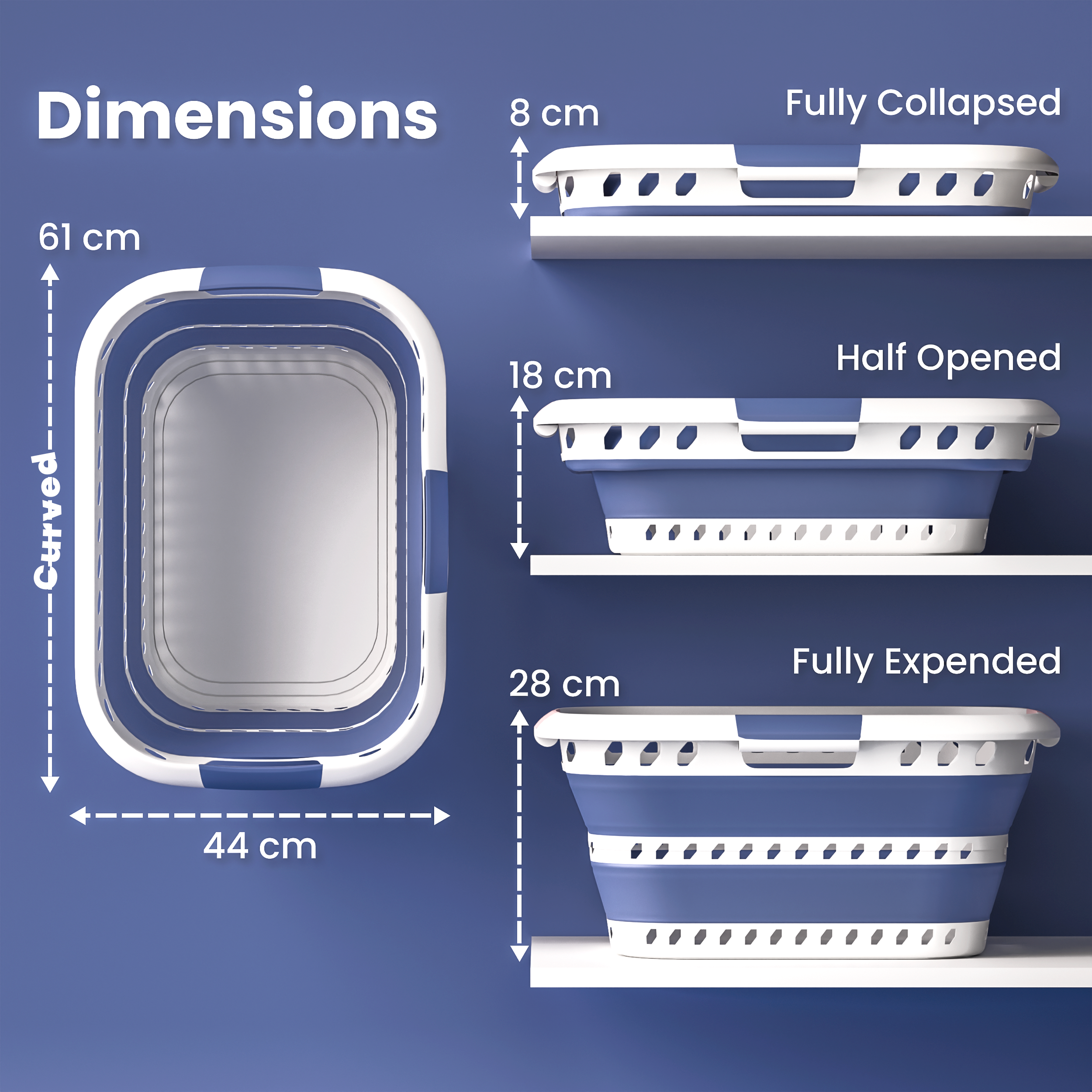 KNIGHT Collapsible Laundry Basket 42L – Foldable Pop‑Up Washing Basket (Lavender)