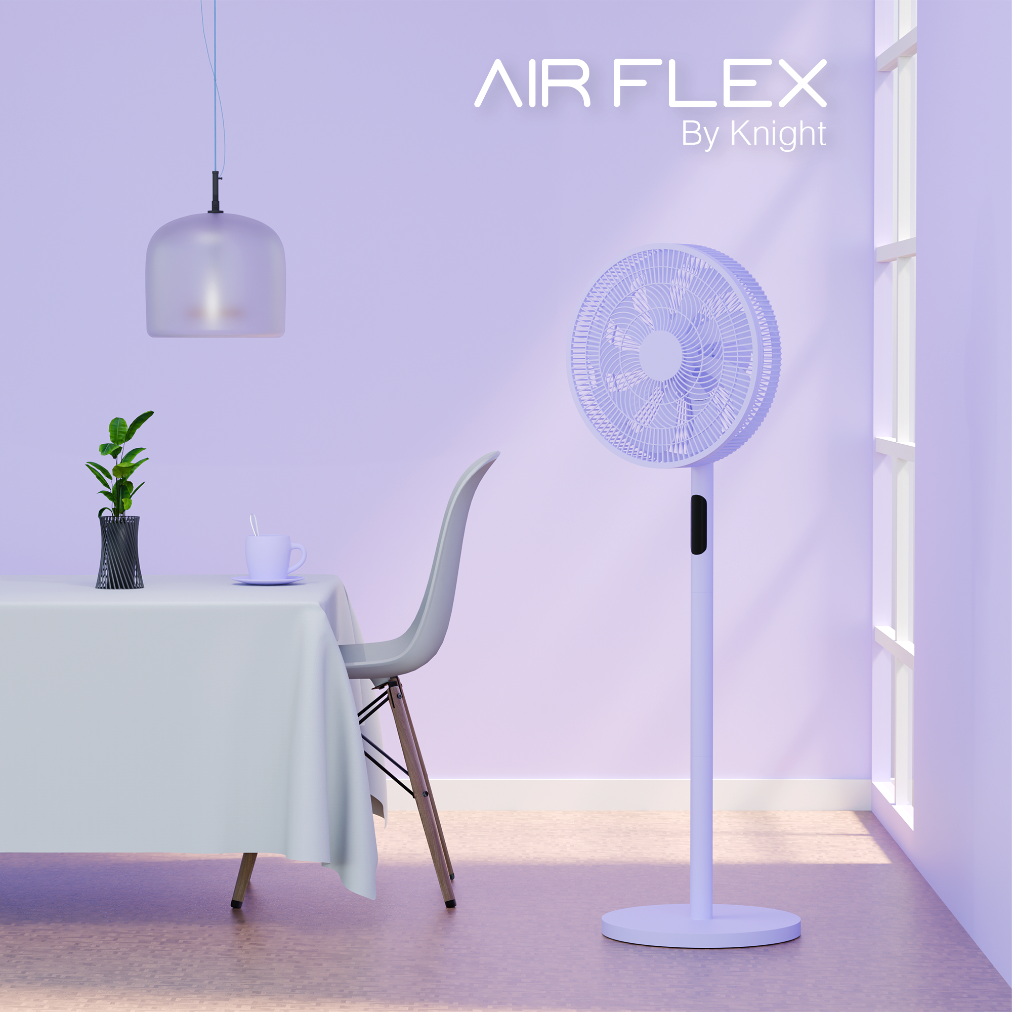 KNIGHT 2‑in‑1 16" Pedestal & Desk Fan with Remote Control – Lavender Purple