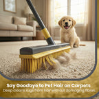 Rubber Broom & Dustpan Set – Heavy‑Duty Rubber Bristle Brush | Grey & Yellow |KNIGHT