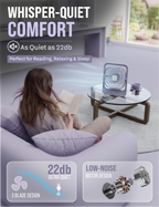 Knight AirFlex USB Rechargeable Portable Fan 3000mAh Battery - Use up to 6-Hours 3 Wind Speed With Led Night Lamp Adjustable Head, Lightweight Travel Desk Fan With Carry Handle Indoor & Outdoor Use