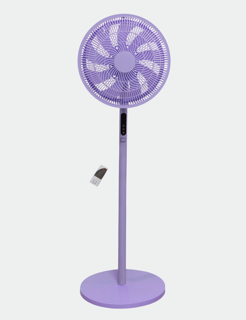 Knight 2in1 16" Pedestal Stand Fan & Desk Fan with Remote Control, Timer & 3 speed Setting | 9 Blades Turbo Wind | Round Base | Oscillation | Easy Assemble - No Tools | Lavender Purple.