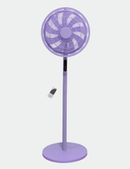 Knight 2in1 16" Pedestal Stand Fan & Desk Fan with Remote Control, Timer & 3 speed Setting | 9 Blades Turbo Wind | Round Base | Oscillation | Easy Assemble - No Tools | Lavender Purple.
