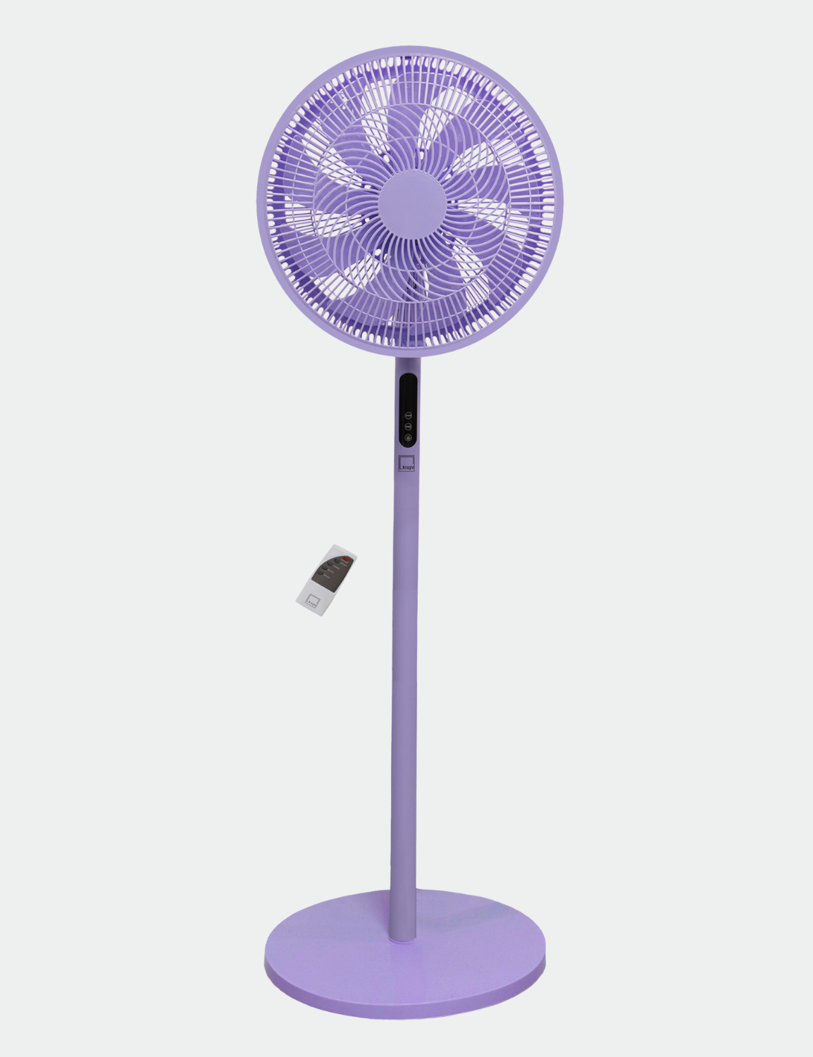 Knight 2in1 16" Pedestal Stand Fan & Desk Fan with Remote Control, Timer & 3 speed Setting | 9 Blades Turbo Wind | Round Base | Oscillation | Easy Assemble - No Tools | Lavender Purple.