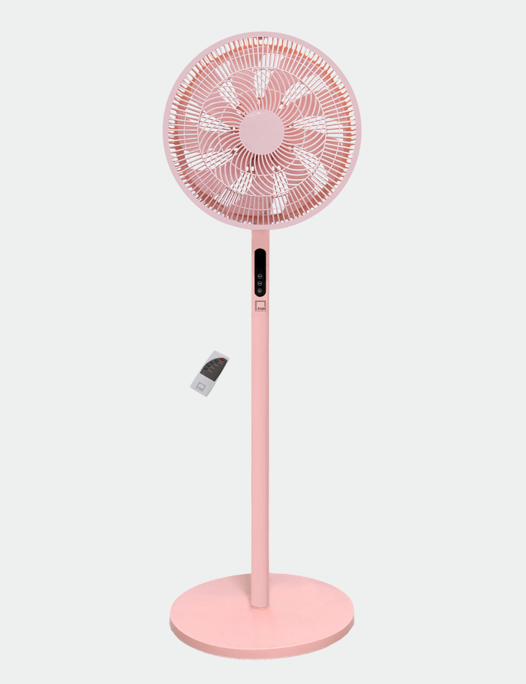 Knight 2in1 16" Pedestal Stand Fan & Desk Fan with Remote Control, Timer & 3 speed Setting | 9 Blades Turbo Wind | Round Base | Oscillation | Easy Assemble - No Tools | Candy Pink