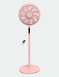 Knight 2in1 16" Pedestal Stand Fan & Desk Fan with Remote Control, Timer & 3 speed Setting | 9 Blades Turbo Wind | Round Base | Oscillation | Easy Assemble - No Tools | Candy Pink