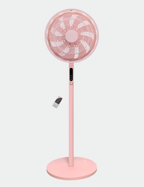 Knight 2in1 16" Pedestal Stand Fan & Desk Fan with Remote Control, Timer & 3 speed Setting | 9 Blades Turbo Wind | Round Base | Oscillation | Easy Assemble - No Tools | Candy Pink