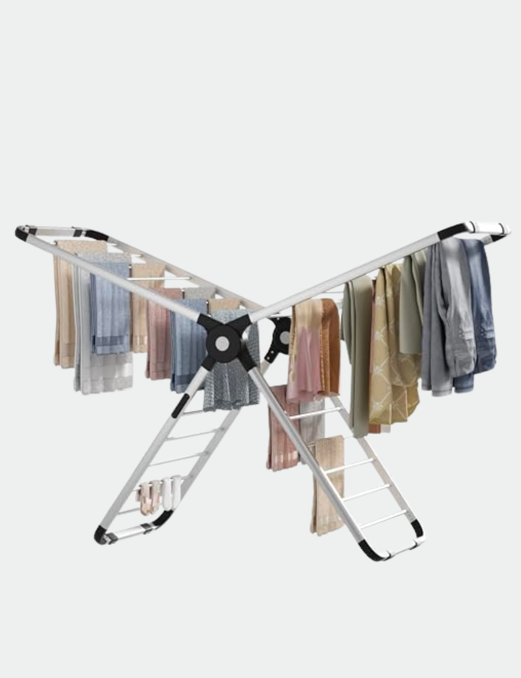 Knight Aero Dry-Series X Heated Clothes Airer with Cover, 320W Heated Clothes Dryer, 26 Heated Rails with 9H Timer, Fast Drying, Efficient Electric Drying Rack, Patent Design.