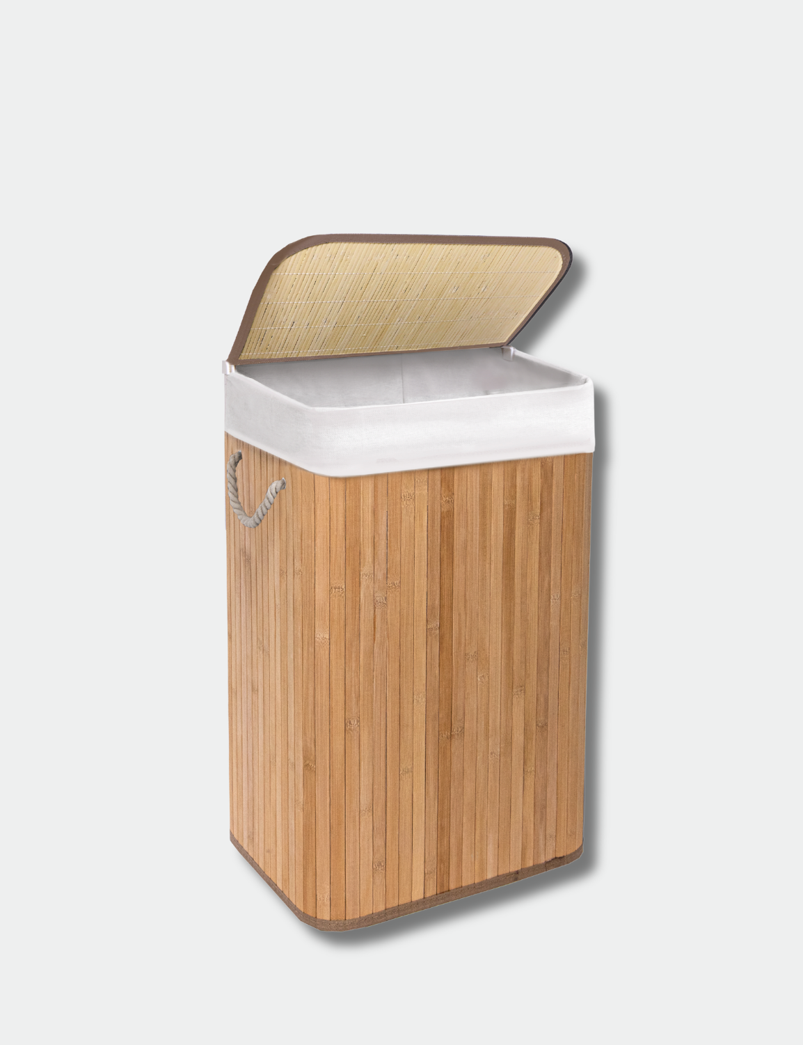 Knight Bamboo Laundry Basket, 72L Laundry Hamper with Removable Washable Lining, Easy Assemble Easy Folding Storage Bin 40x30x60 cm (Natural)