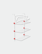 Knight 3-Tier Over The Door Clothes Airer | Foldable Clothes Rail with Corner Spaces for Hangers | Sturdy Hanging Washing Laundry Airer | Indoor Clothes Drying Rack for Small Spaces (White)