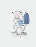 Knight 3 Tier Clothes Airer, Foldable Clothes Drying Rack 15m Indoor & Outdoor Clothes Airer, Drying Rack Laundry with Fold-Out Arms for Extra Hanging Space, Alloy Steel Clothes Dryer Stand (Grey)