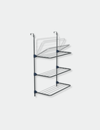 Knight 3-Tier Over The Door Clothes Airer | Foldable Clothes Rail with Corner Spaces for Hangers | Sturdy Hanging Washing Laundry Airer | Indoor Clothes Drying Rack for Small Spaces (Grey)