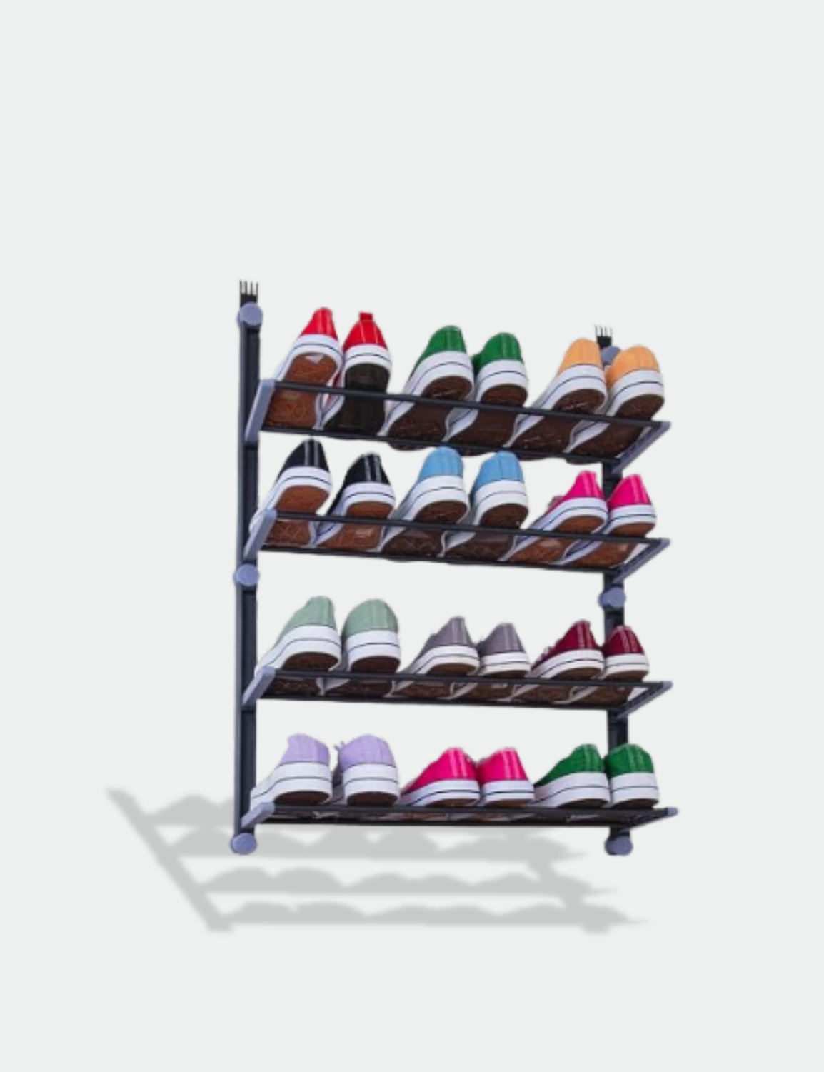Knight Over The Door Shoe Storage Organiser | 4Tier Hanging Shoe Rack Holds 12 Pairs | Space-Saving Shoe Organiser for Bedroom, Hallway | Foldable Non-Slip Metal(4 Tier)
