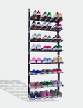 Knight Over Door Shoe Storage Organiser | 8 Tier Hanging Shoe Rack Holder | Space-Saving Shelf Holder for Bedroom, Hallway | Holds 24 Pairs | Foldable Non-Slip Metal (8 Tier)