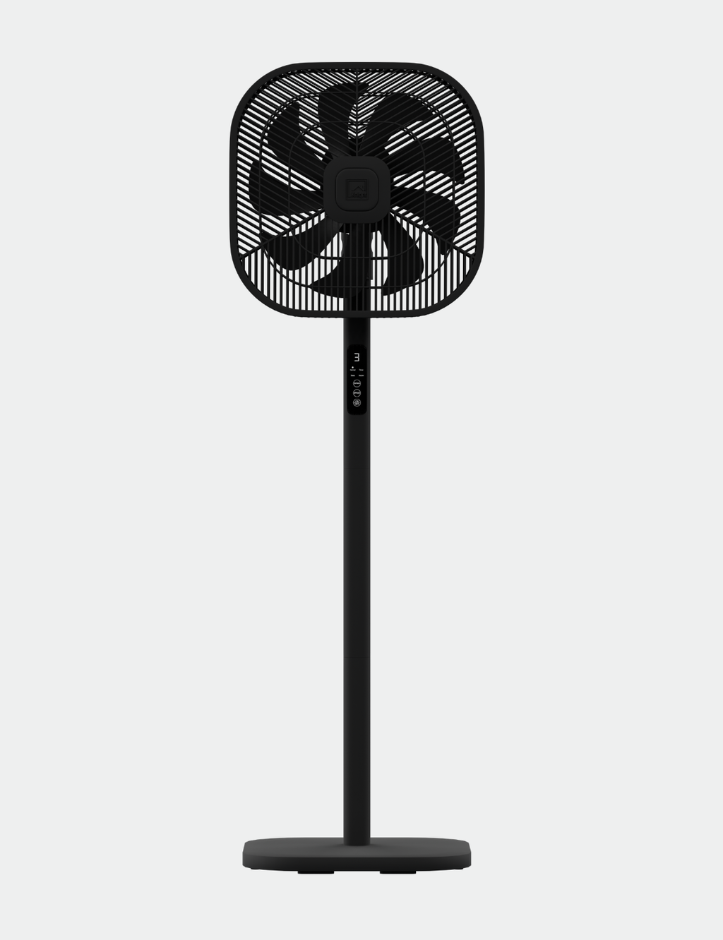 Knight 2in1 16" Square Stand Fan &amp; Desk Fan with Remote Control, Timer &amp; 3 speed Setting | 9 Blades Turbo Wind | Square Base | Oscillation | Easy Assemble - No Tools | Black