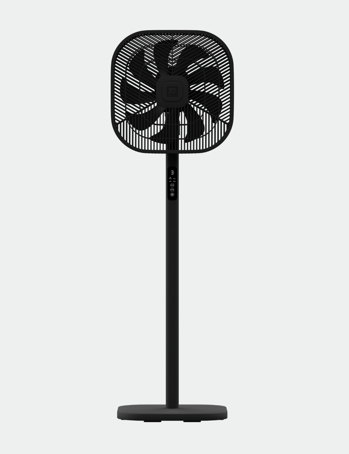 Knight 2in1 16" Square Stand Fan &amp; Desk Fan with Remote Control, Timer &amp; 3 speed Setting | 9 Blades Turbo Wind | Square Base | Oscillation | Easy Assemble - No Tools | Black