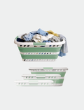 Knight Collapsible Laundry Basket 42L–Foldable Washing Basket with Handles, Large Space-Saving Basket for Clothes – Multipurpose Laundry Hamper & Collapsible Washing Baskets for Laundry (Green)