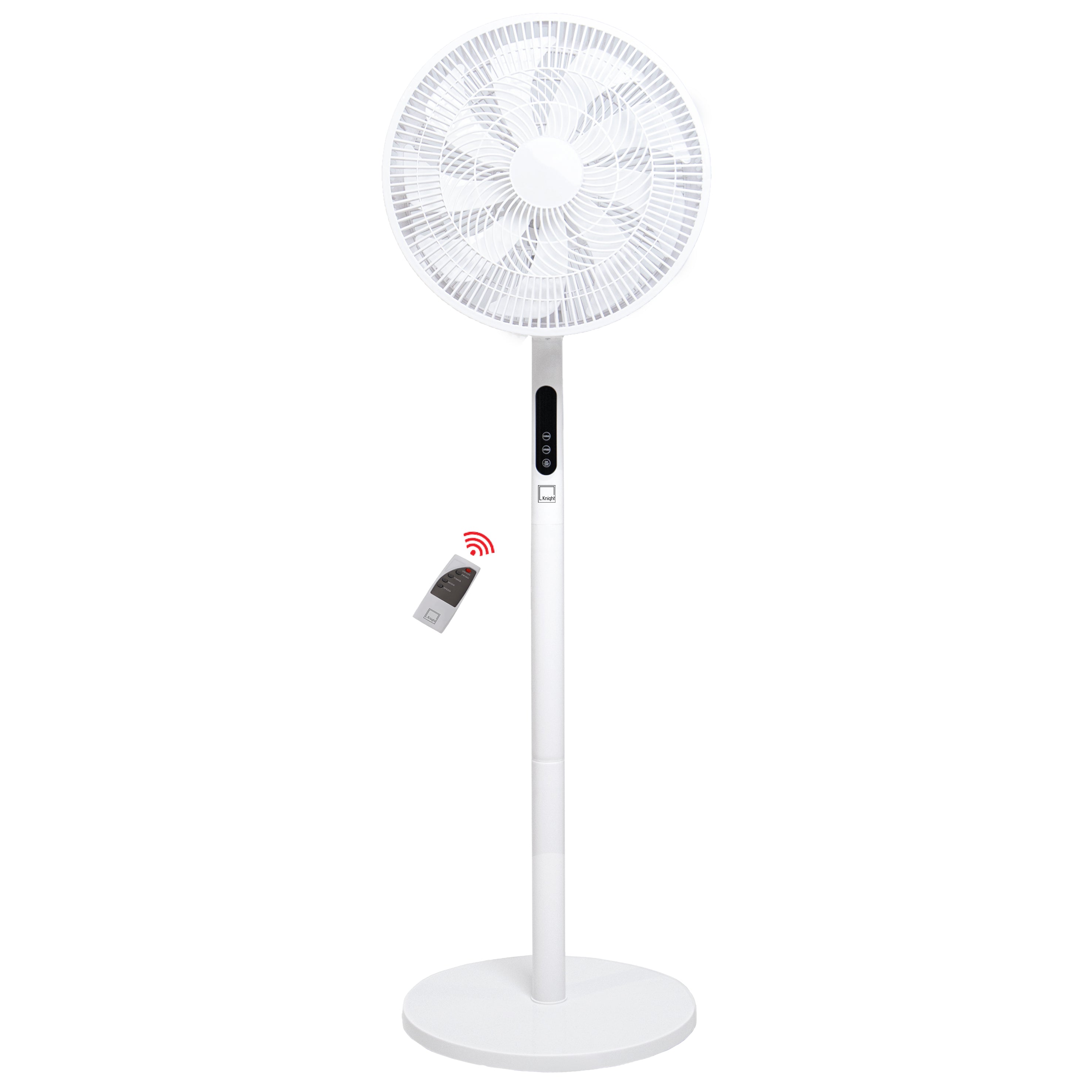 KNIGHT 2‑in‑1 16" Pedestal & Desk Fan with Remote Control – Off‑White