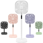 Knight 2in1 16" Square Stand Fan &amp; Desk Fan with Remote Control, Timer &amp; 3 speed Setting | 9 Blades Turbo Wind | Square Base | Oscillation | Easy Assemble - No Tools | White