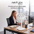 Knight 2in1 16" Square Stand Fan &amp; Desk Fan with Remote Control, Timer &amp; 3 speed Setting | 9 Blades Turbo Wind | Square Base | Oscillation | Easy Assemble - No Tools | White