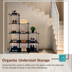 9‑Cube Interlocking Storage Rack with Metal Wire Mesh Shelves – Modular Organiser Unit| KNIGHT