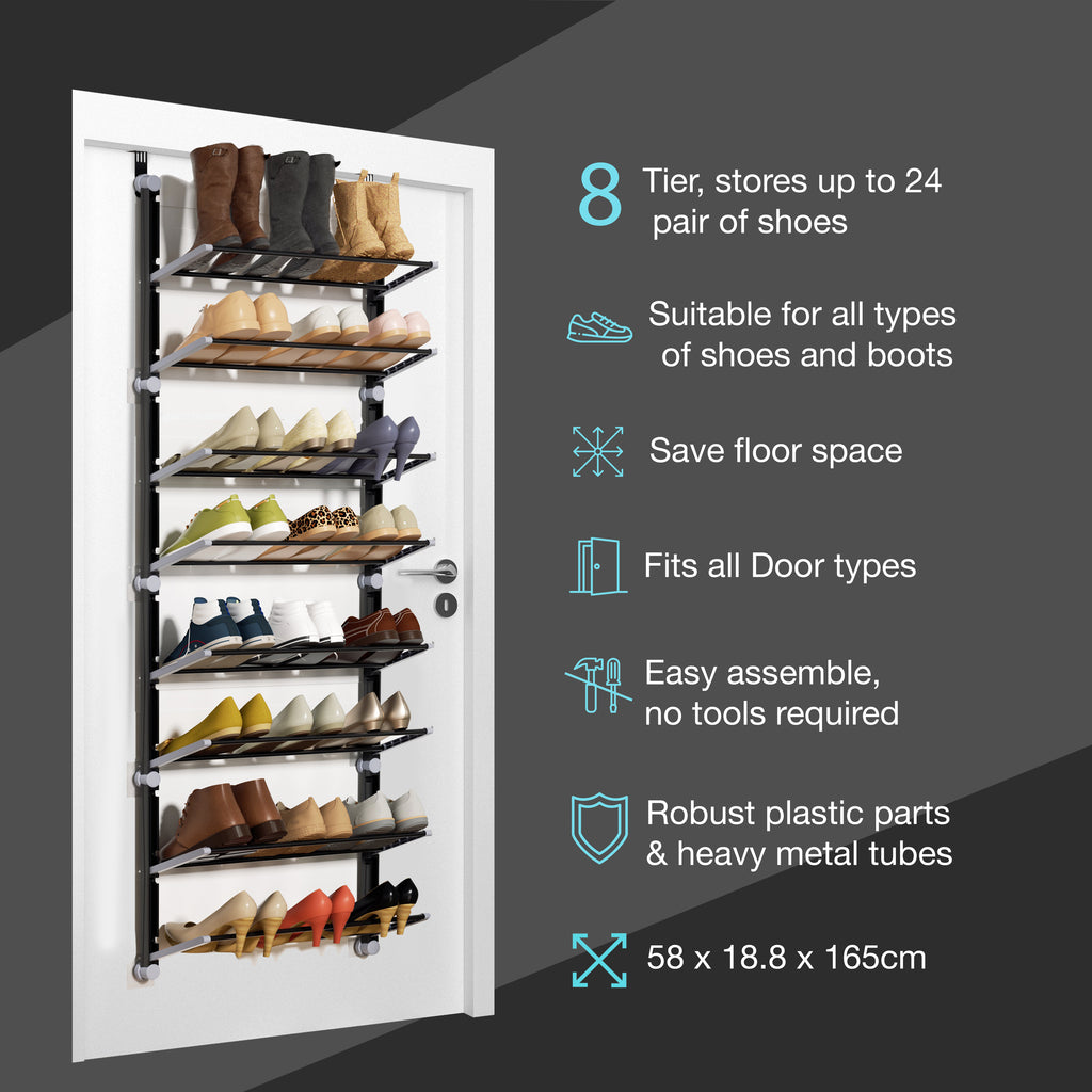 921702-KNIGHT Over Door Shoe Storage Organiser-8 Tier