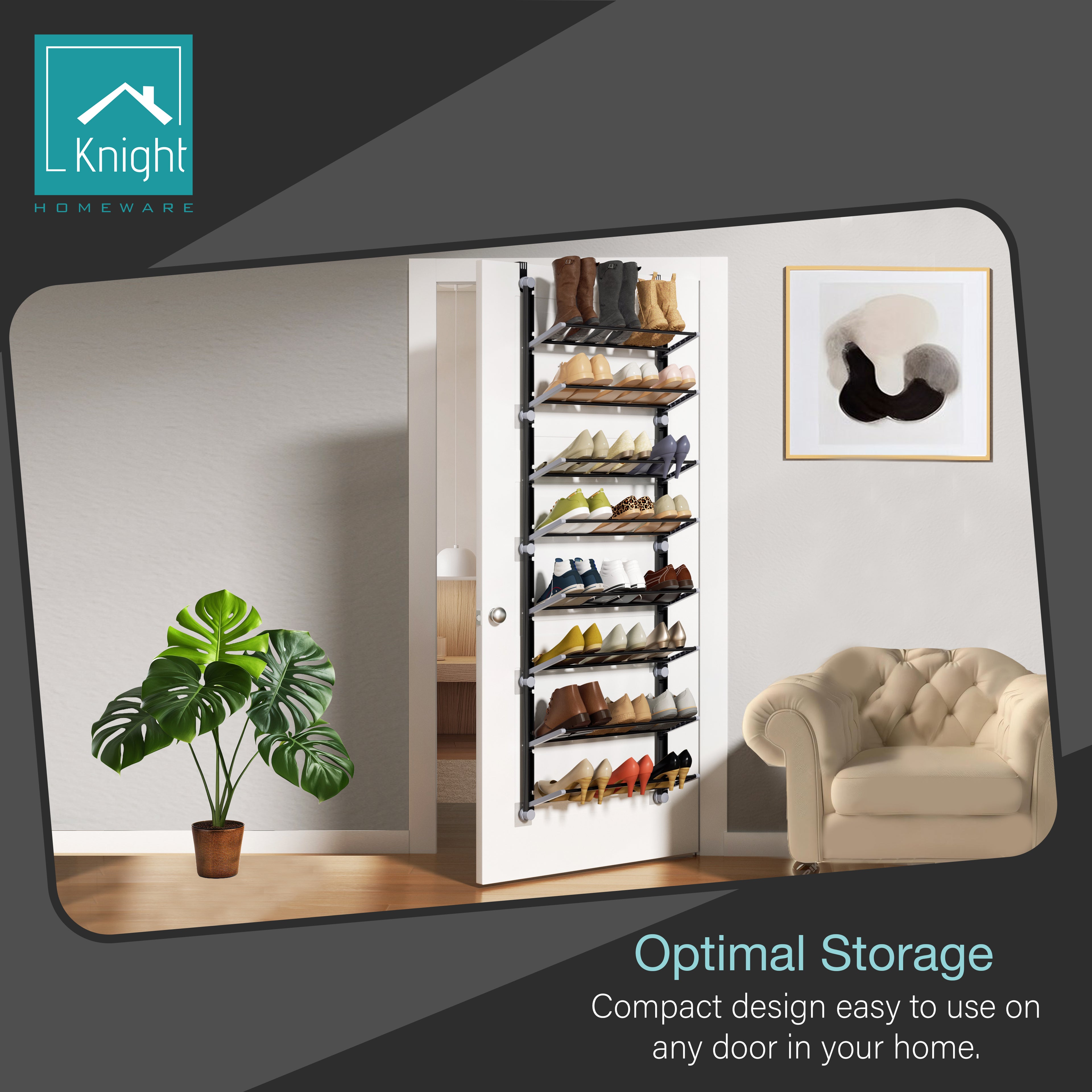 921702-KNIGHT Over Door Shoe Storage Organiser-8 Tier