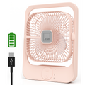 Portable Fan + Light – USB Rechargeable 2‑in‑1 Mini Cooling Fan (Pink) | KNIGHT